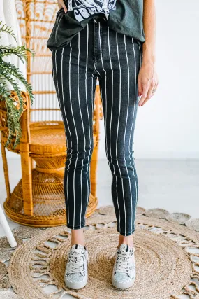 Cello Black Pinstripe Skinny Jean | FINAL SALE