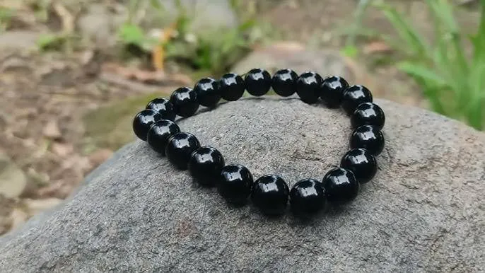 Certified Black Obsidian 8mm Natural Stone Bracelet