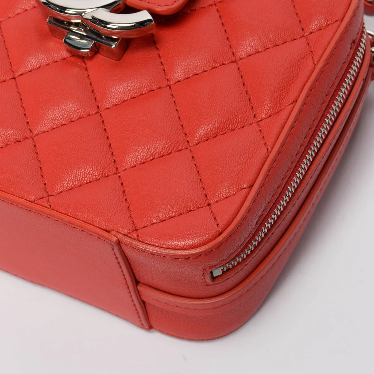 Chanel Red Quilted Leather Mini CC Box Camera Bag