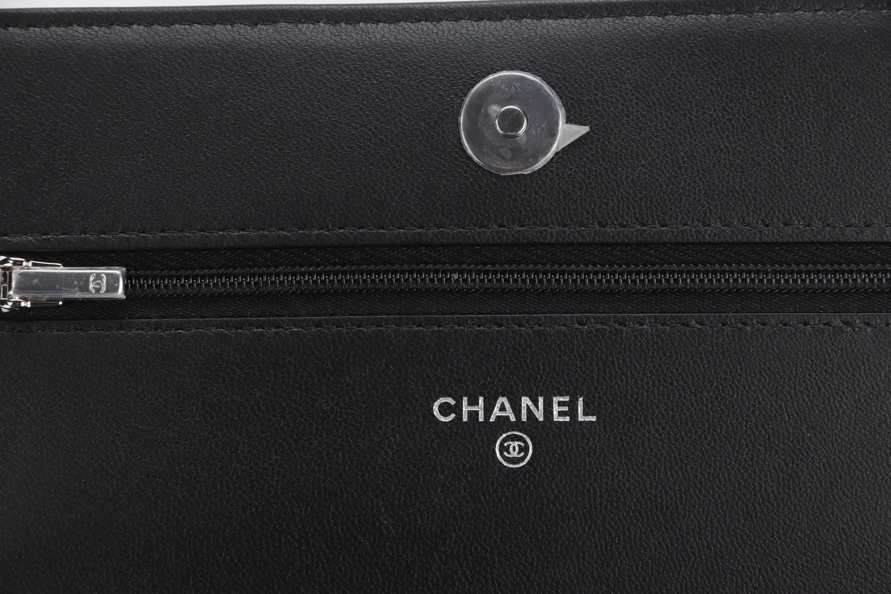 CHANEL WALLET ON CHAIN STAR CRUISE COLLECTION (C24Uxxxx) BLACK LAMBSKIN SILVER HARDWARE, WITH DUST COVER & BOX