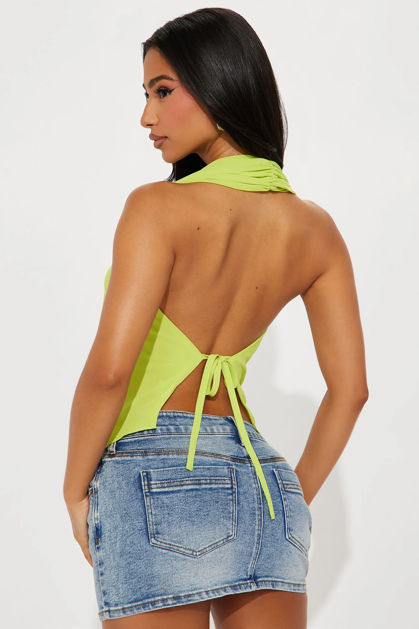 Chasing The Sun Halter Top - Lime