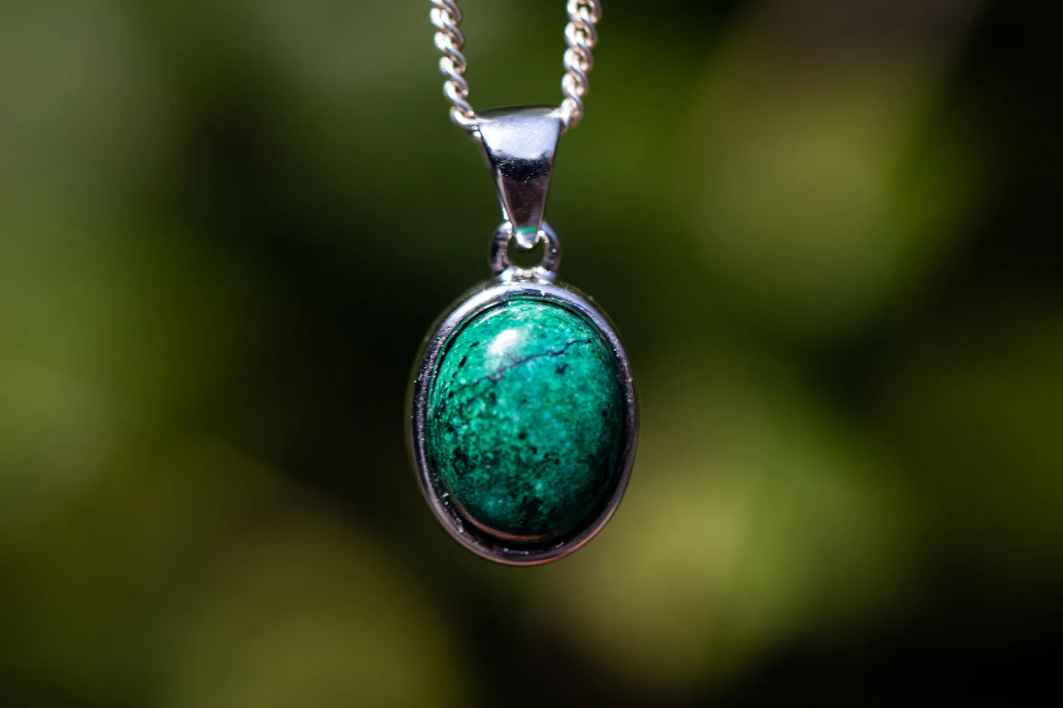 Chrysocolla Necklace for Ashes