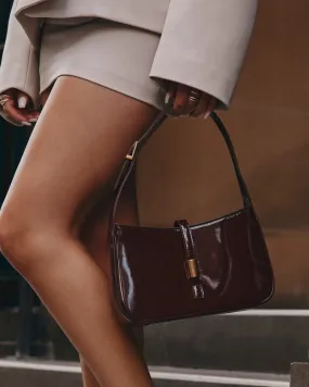 CLARA SHOULDER BAG - WINE PATENT