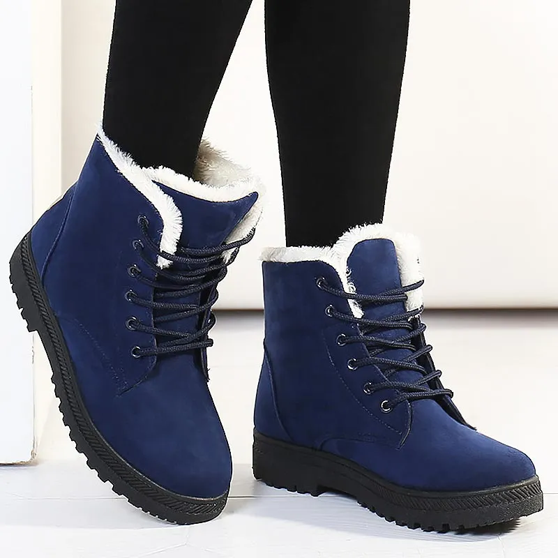 Classic heels suede women winter boots warm fur shoes Boots