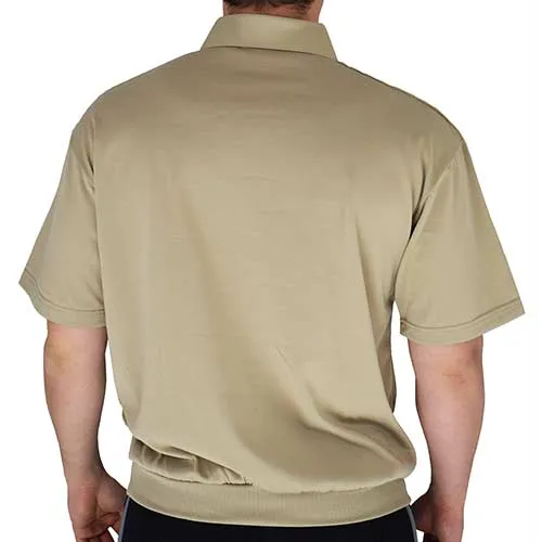 Classics by Palmland Two Pocket Knit Short Sleeve Banded Bottom Shirt  6010-656 Big and Tall Taupe