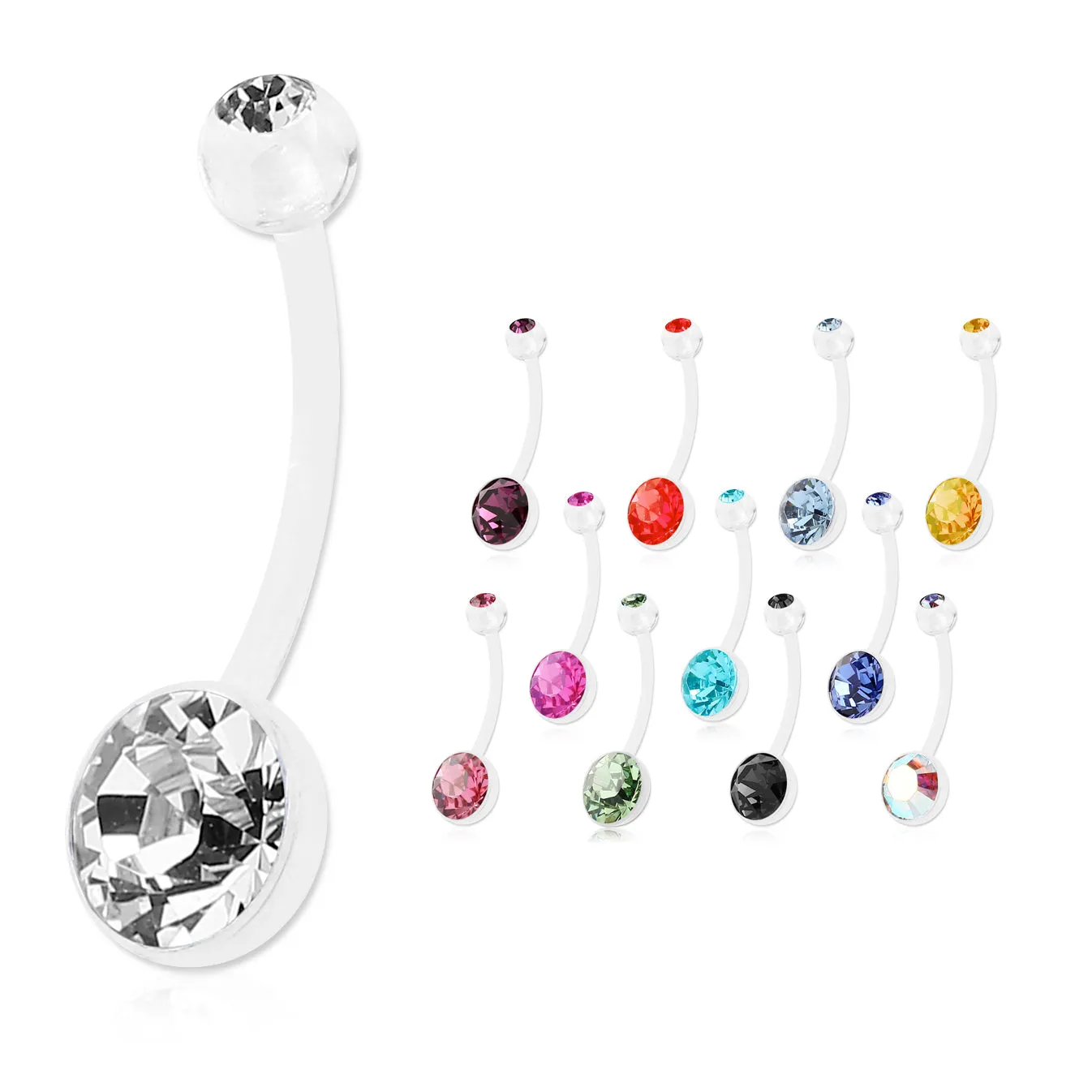 Clear Flex Maternity Belly Rings