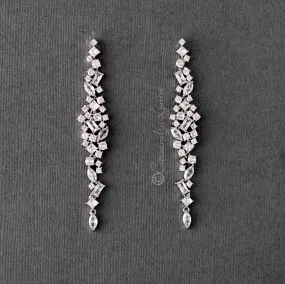 Cluster CZ Bridal Earrings