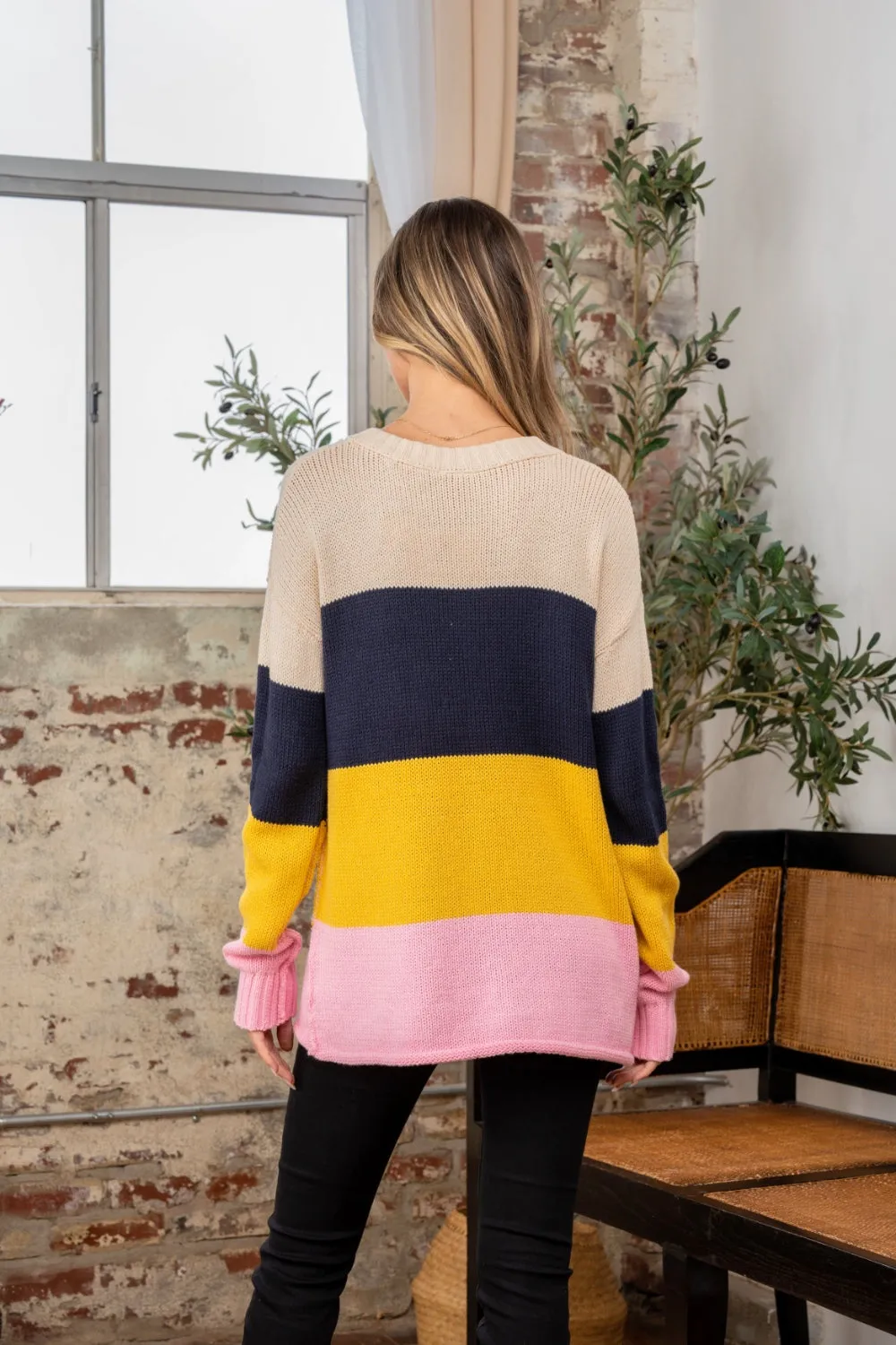 Color Block Exposed Seam Sweater *Limited Collection*