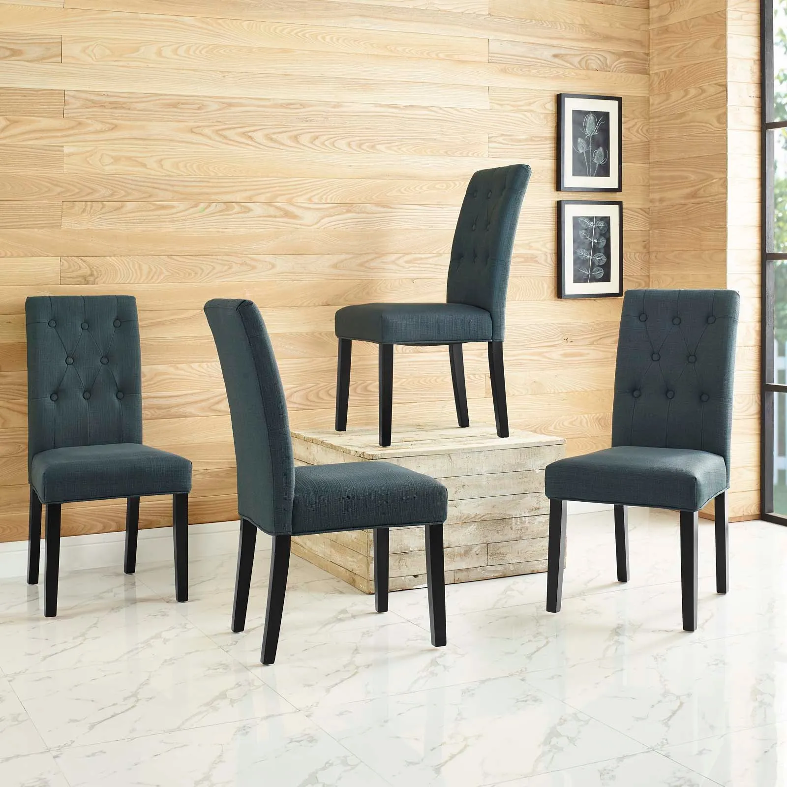 Confer Dining Side Chair Fabric Set of 4