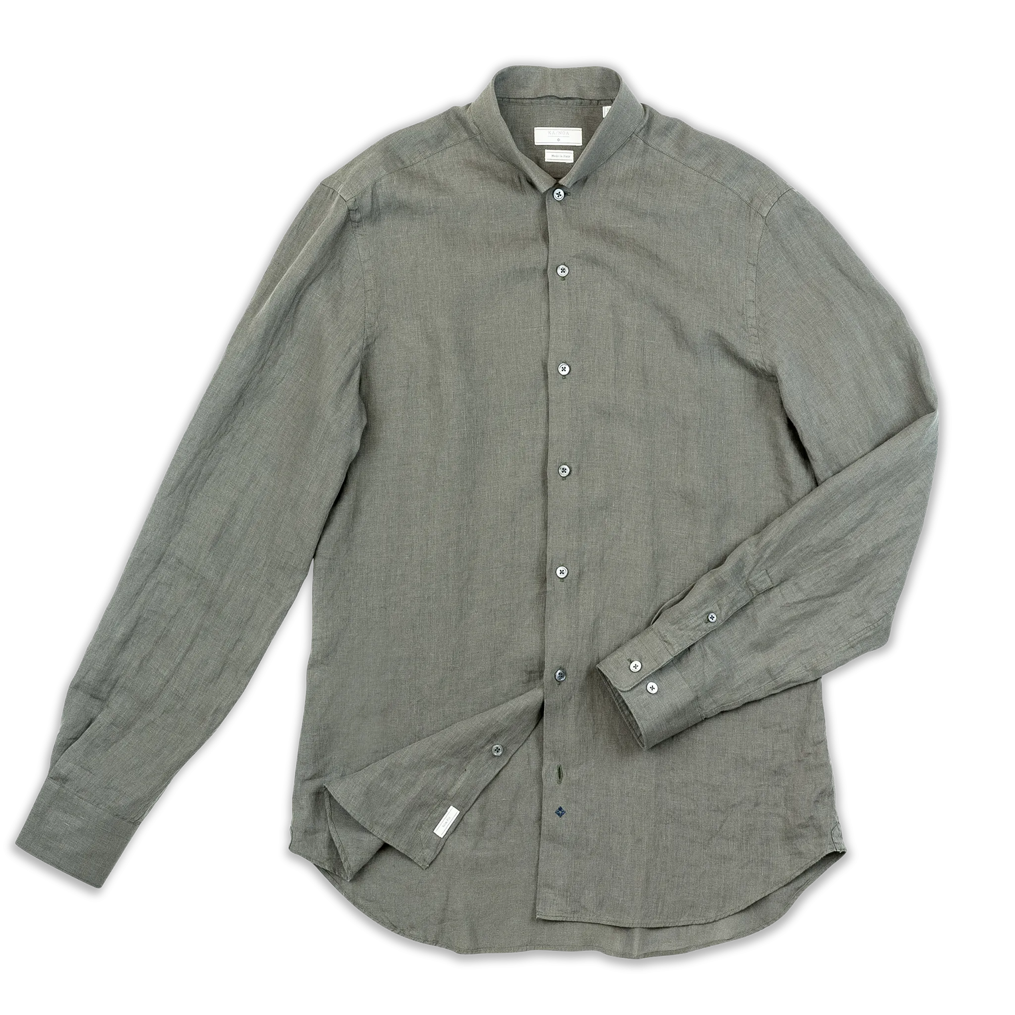 Conrad golden linen shirt (old green)