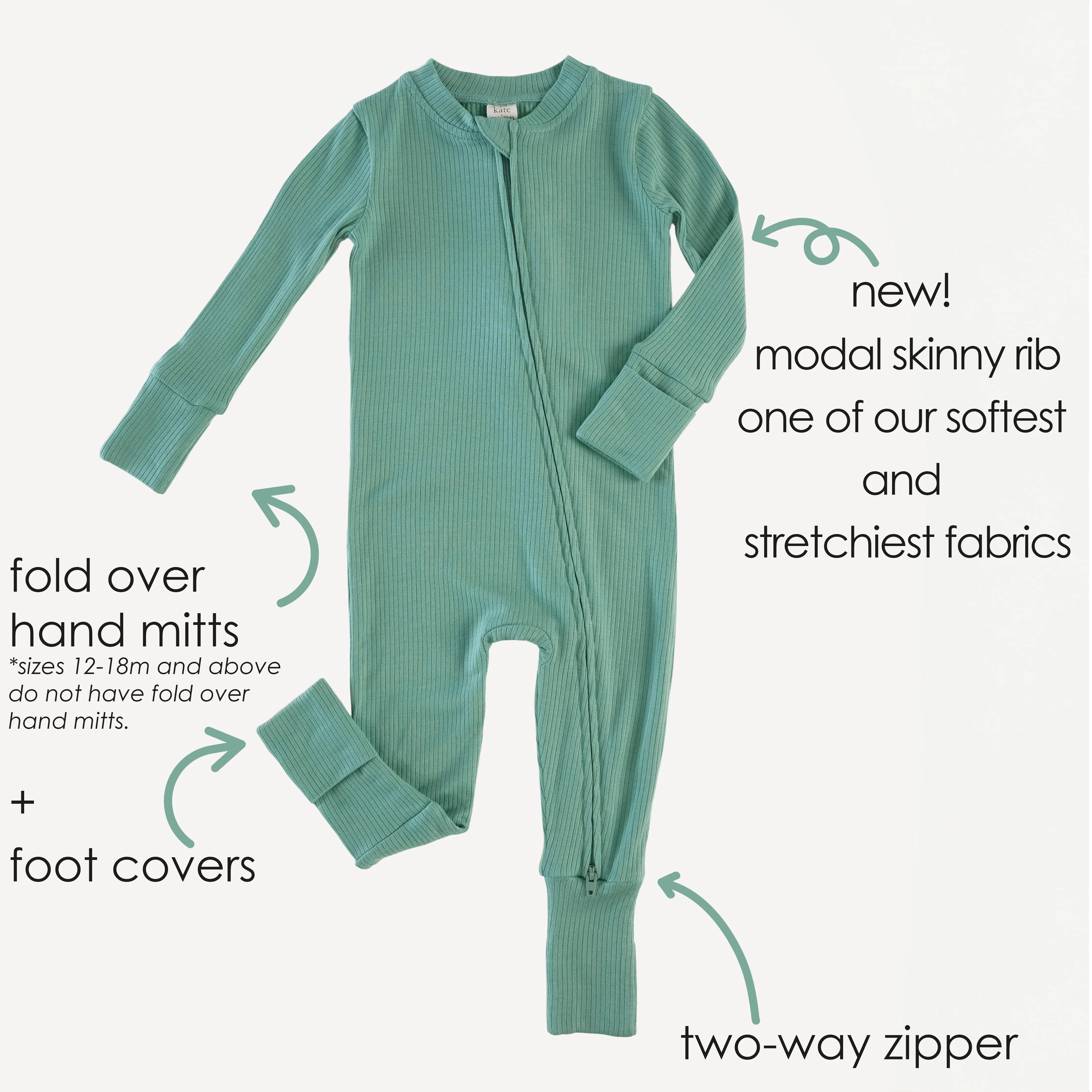 convertible zippy pjs | blue smoke | modal skinny rib