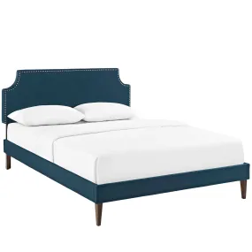 Corene Fabric Platform Bed with Squared Tapered Legs