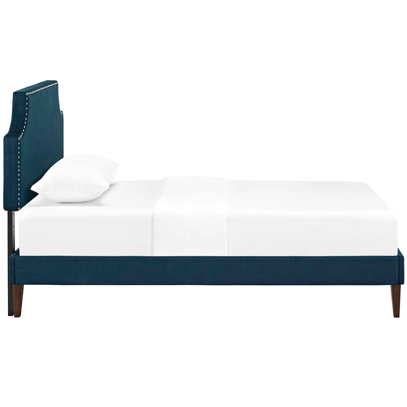 Corene Fabric Platform Bed with Squared Tapered Legs