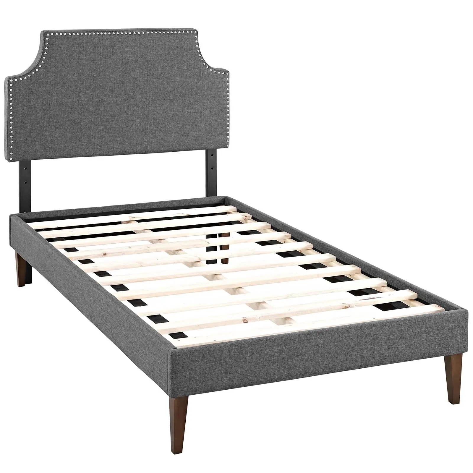 Corene Fabric Platform Bed with Squared Tapered Legs