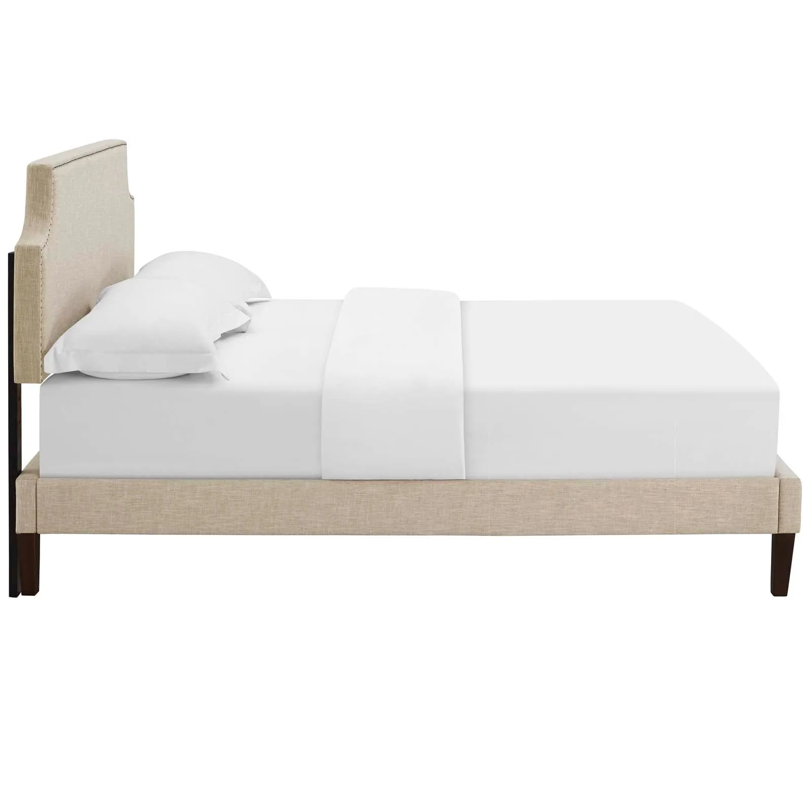 Corene Fabric Platform Bed with Squared Tapered Legs