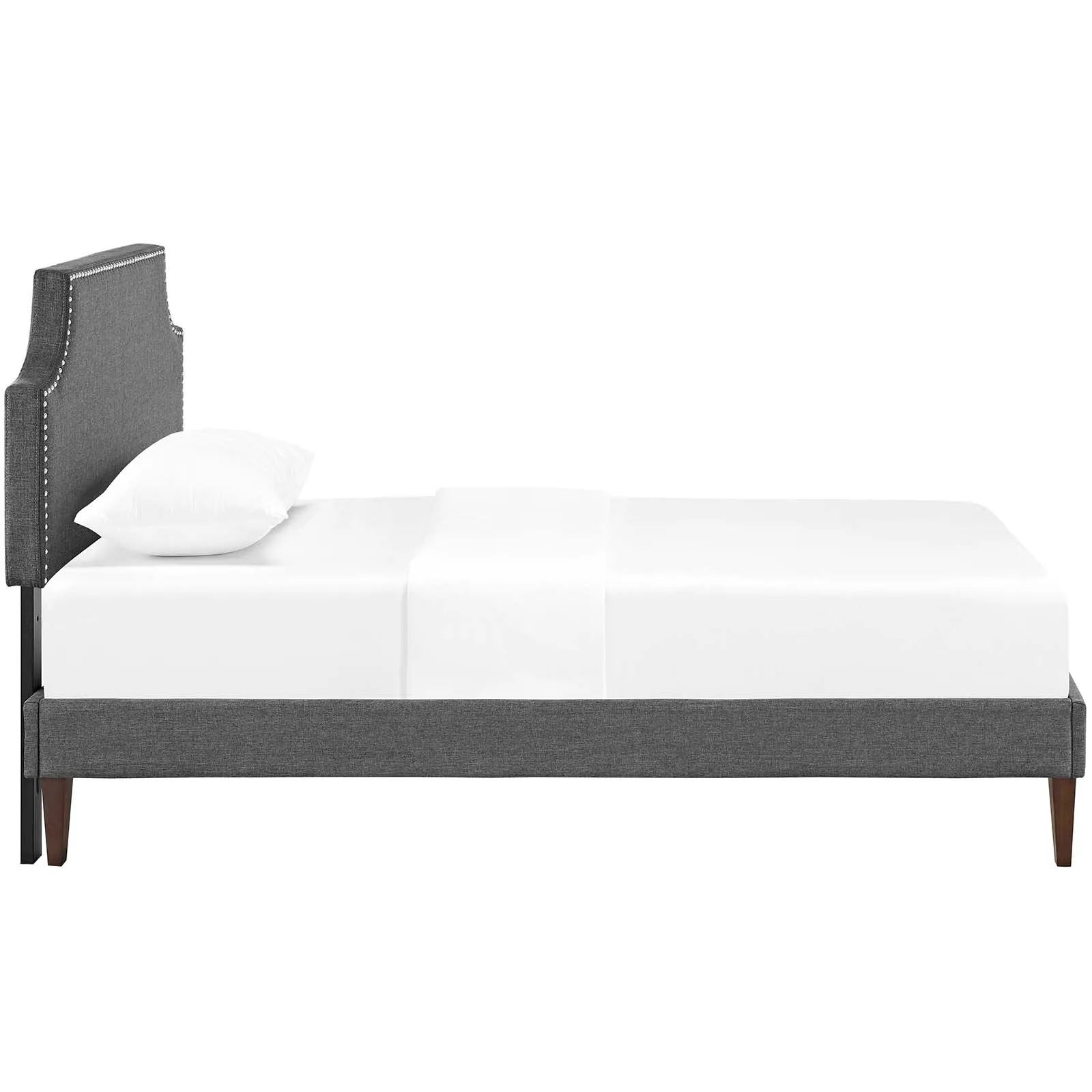 Corene Fabric Platform Bed with Squared Tapered Legs