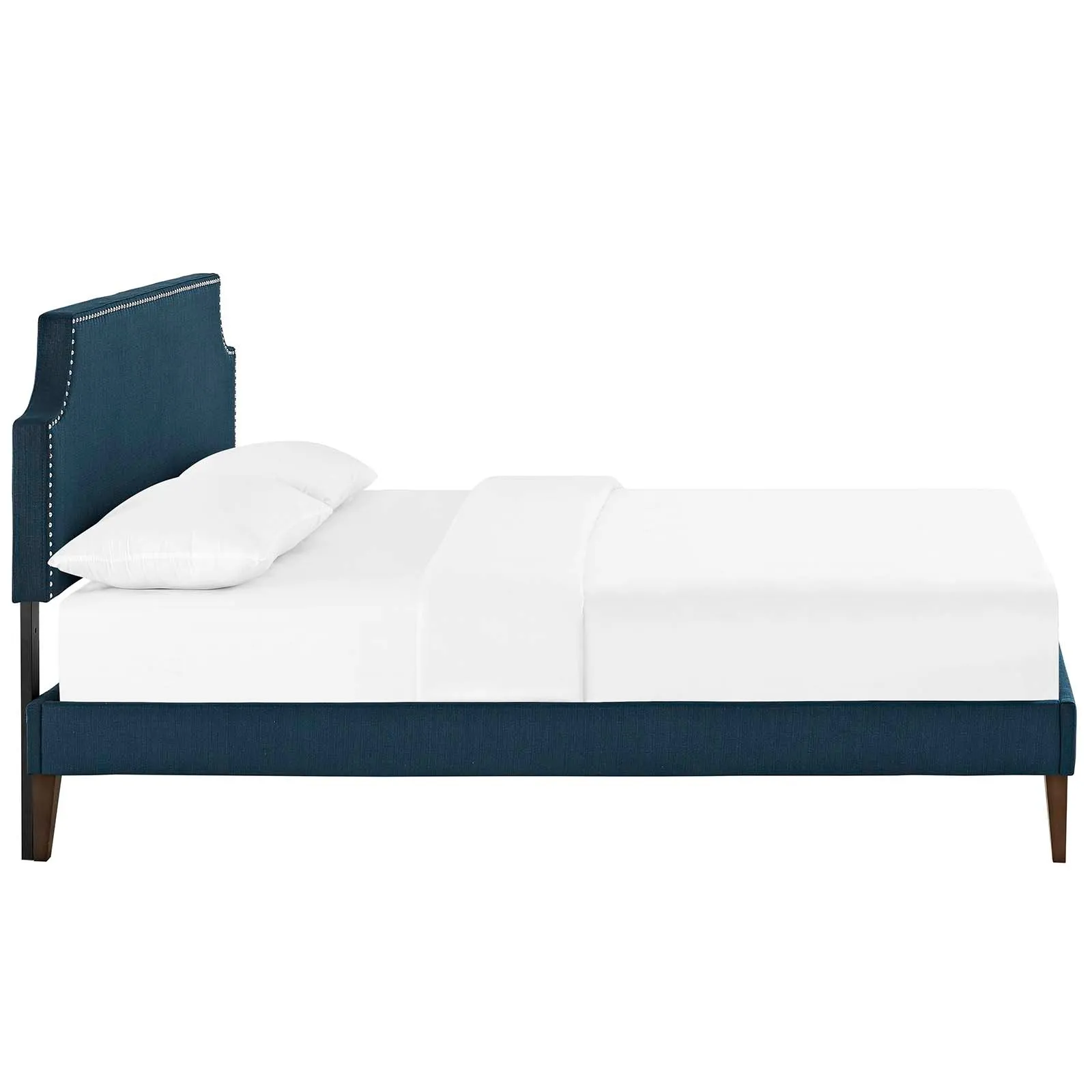 Corene Fabric Platform Bed with Squared Tapered Legs