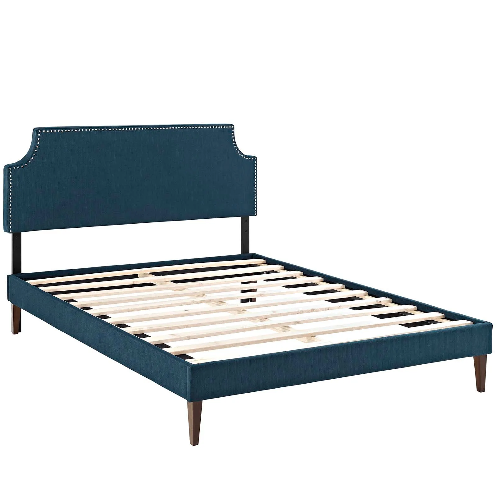 Corene Fabric Platform Bed with Squared Tapered Legs