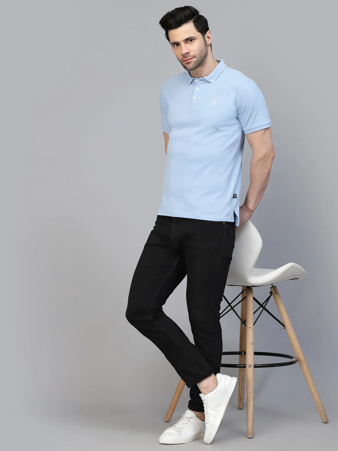 Cotton Solid Half Sleeves Polo T-Shirt