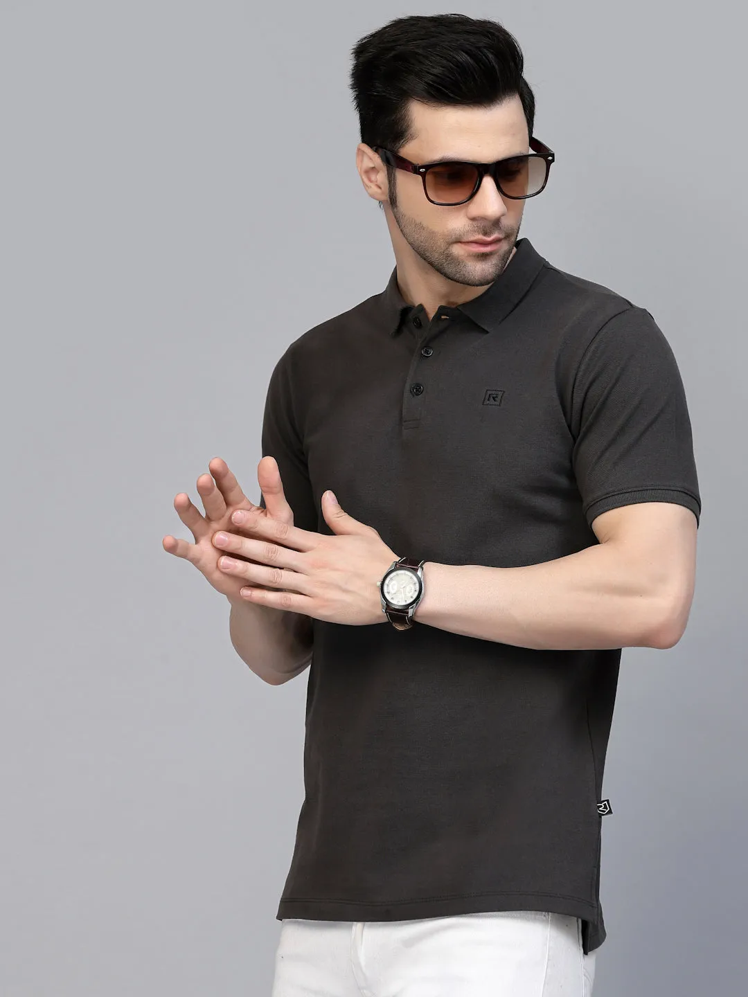 Cotton Solid Half Sleeves Polo T-Shirt