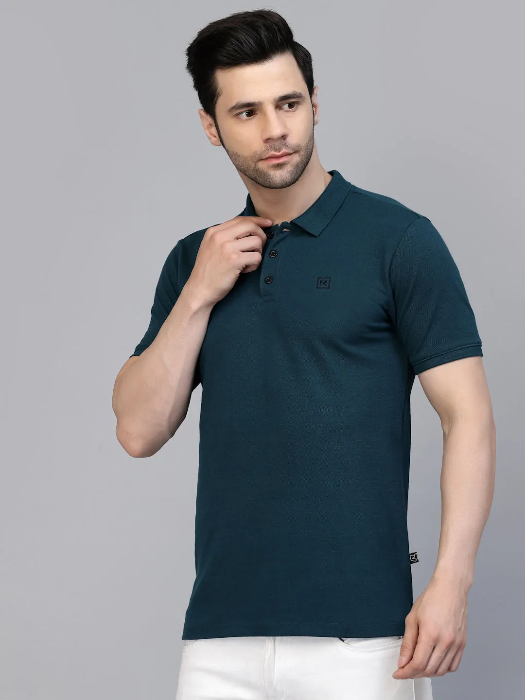 Cotton Solid Half Sleeves Polo T-Shirt