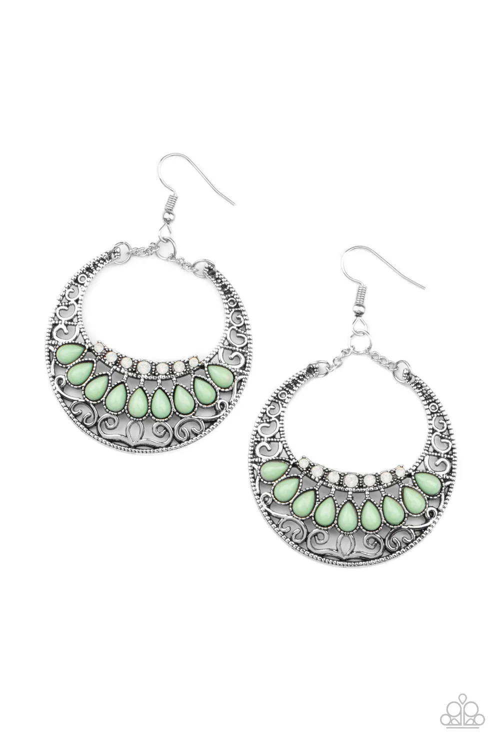 Crescent Couture - Green Earring