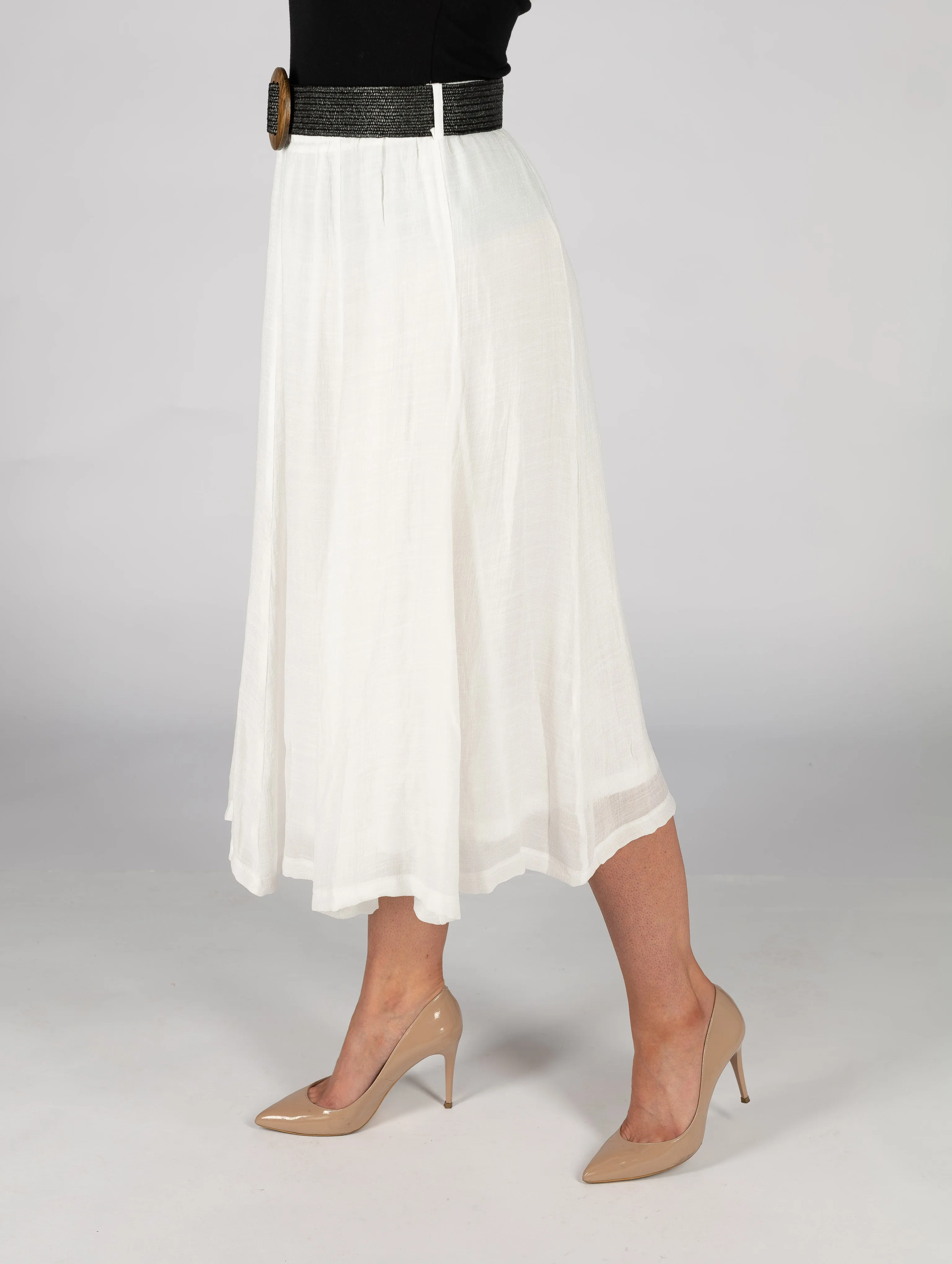 Crinkled Panelled Skirt