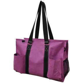 Crosshatch Fuscia NGIL Zippered Caddy Large Organizer Tote Bag