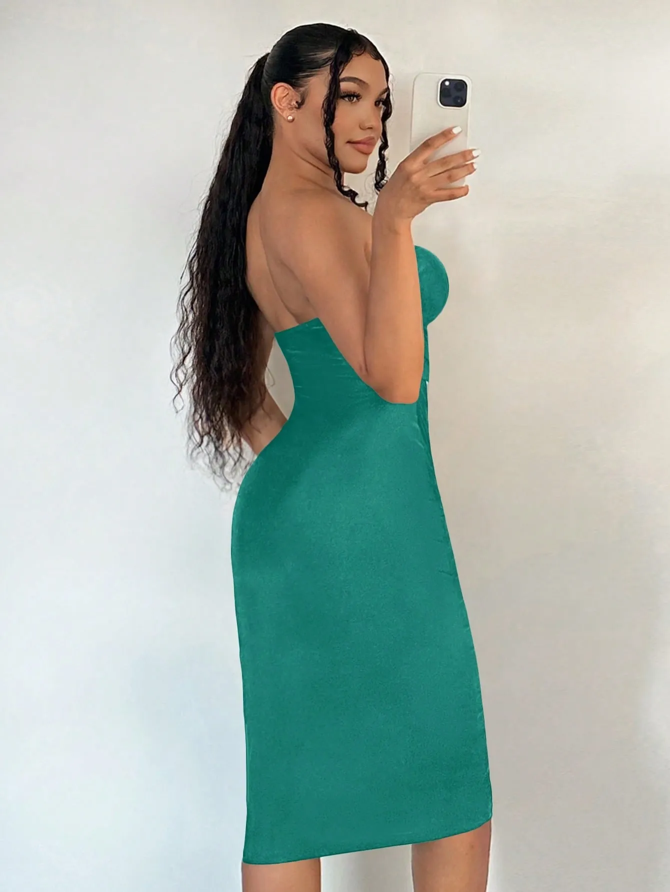 Cut Out Strapless Bodycon Dress