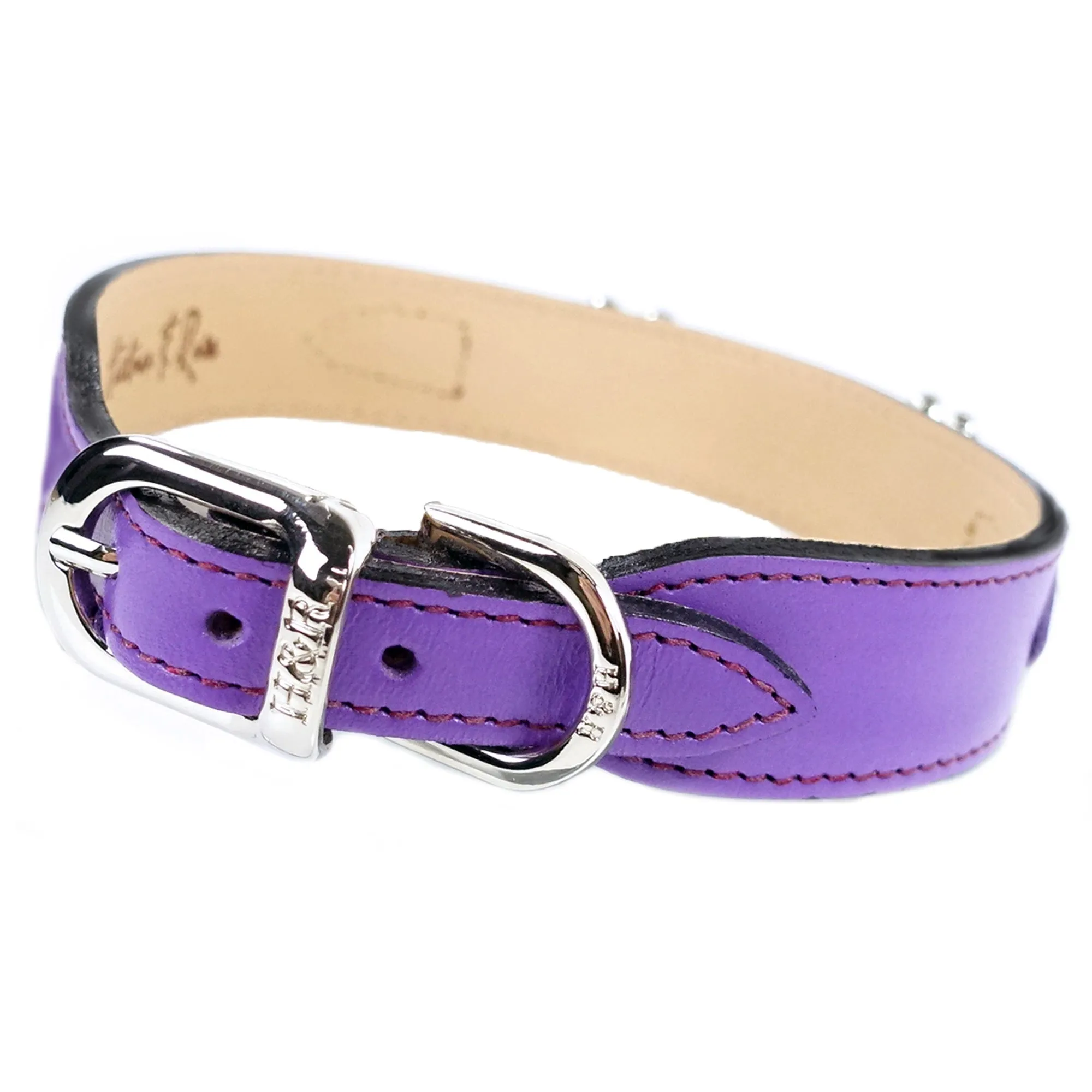 Daisy Dog Collar in Lavender, Amethyst & Nickel