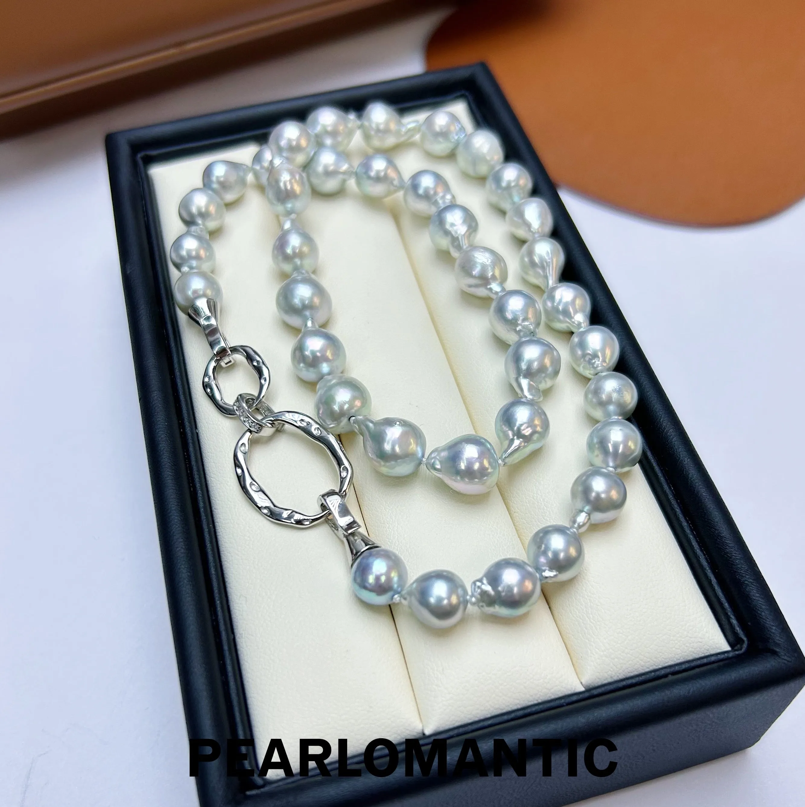 [Designer's Choice] Akoya Baroque Silver Blue Necklace w/ All-purpose Clasp