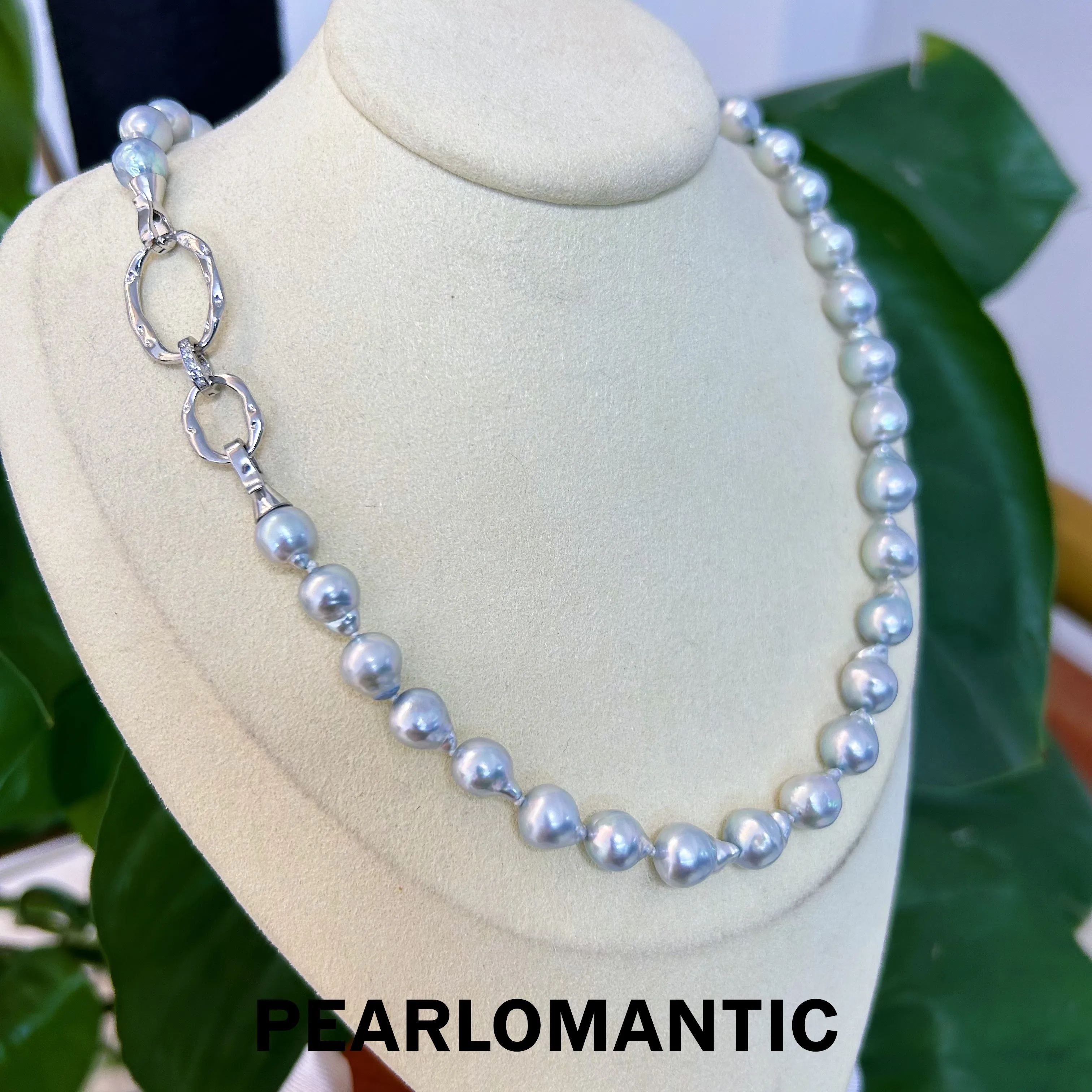 [Designer's Choice] Akoya Baroque Silver Blue Necklace w/ All-purpose Clasp