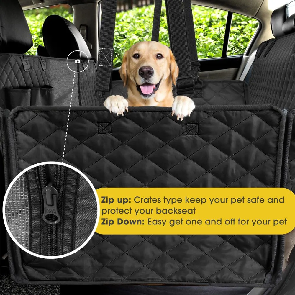 Dog Car Seat Cover View Mesh Waterproof Pet Carrier Car Rear Back Seat Mat Protector