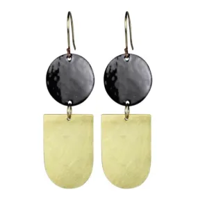 Donte Black & Brass Earrings