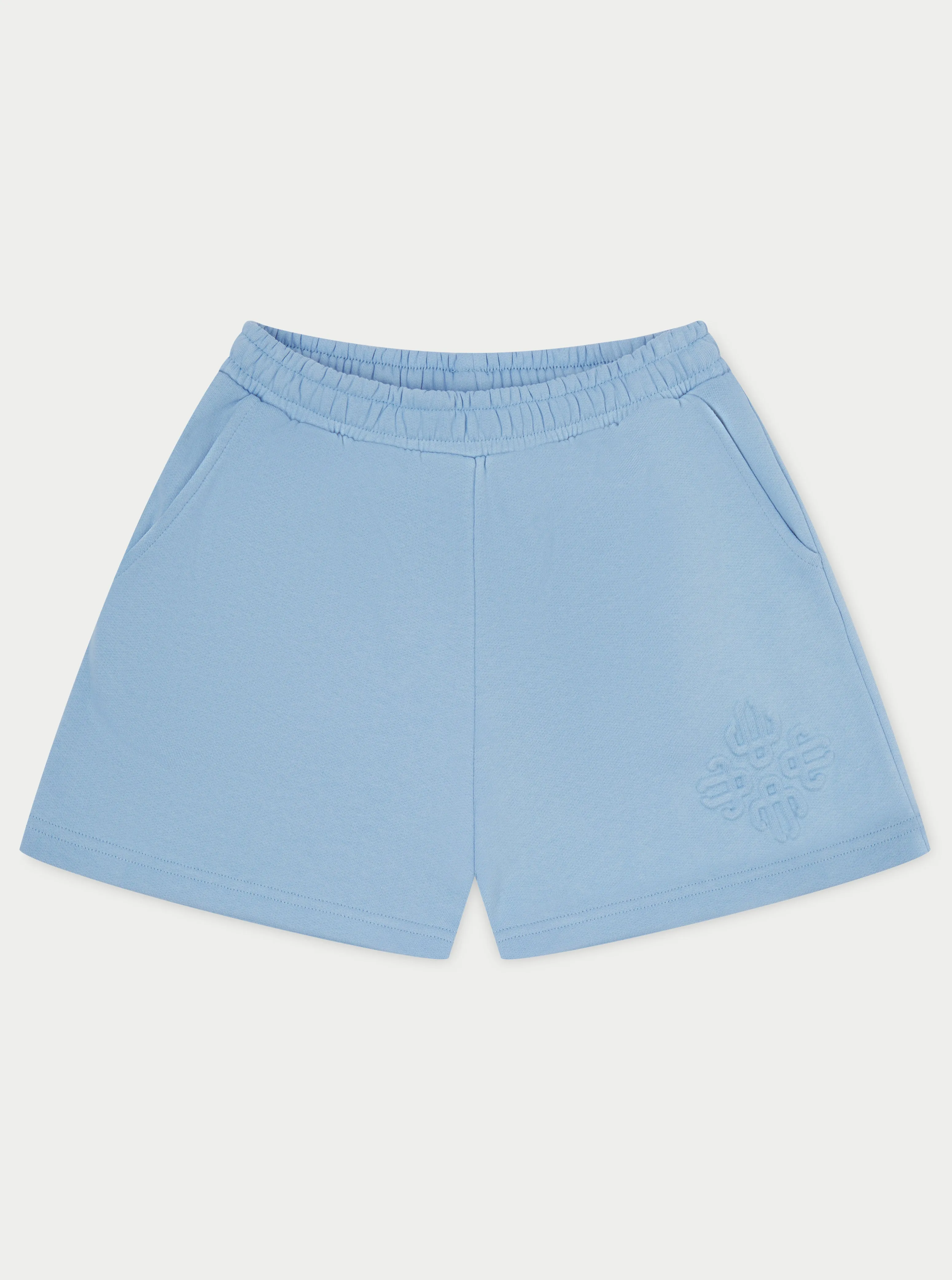 EMBLEM EMBOSSED SHORTS - BLUE