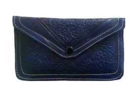 Envelope Leather Purse - Blue