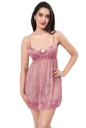 Eternal Bliss Full Coverage Satin Babydoll - Messa Rose