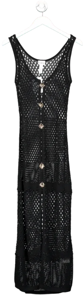 EVARAE Black Mara Knitted Maxi Dress UK 6