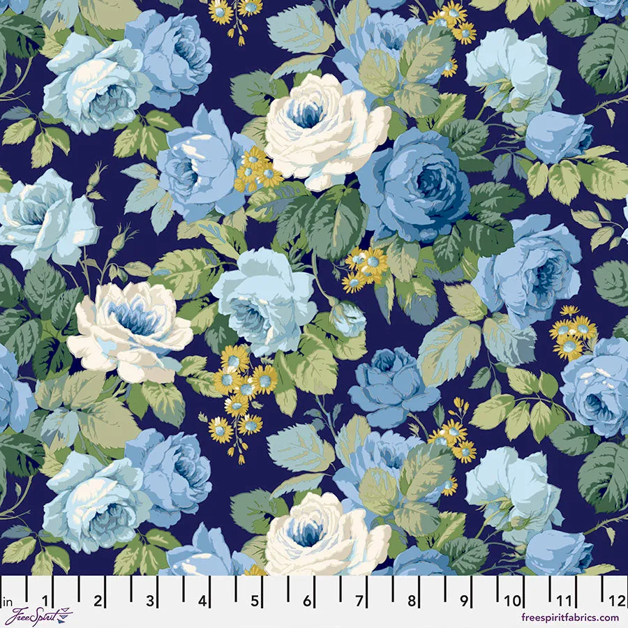 Fabric Chelsey - Indigo, from A Celebration of Sanderson Collection, for Free Spirit, PWSA002.INDIGO