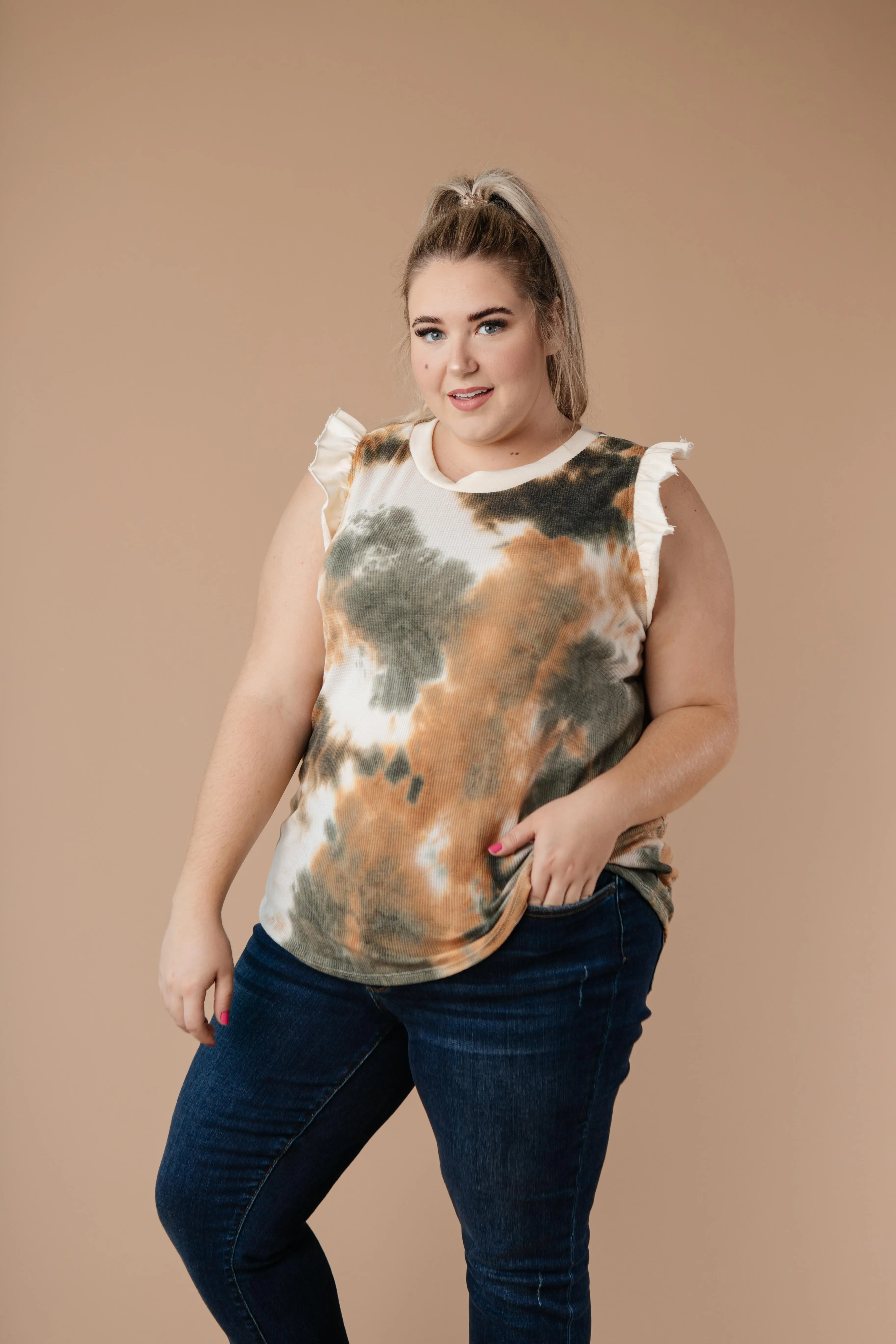 Falling Leaves Textured Tie Dye Top - On Hand