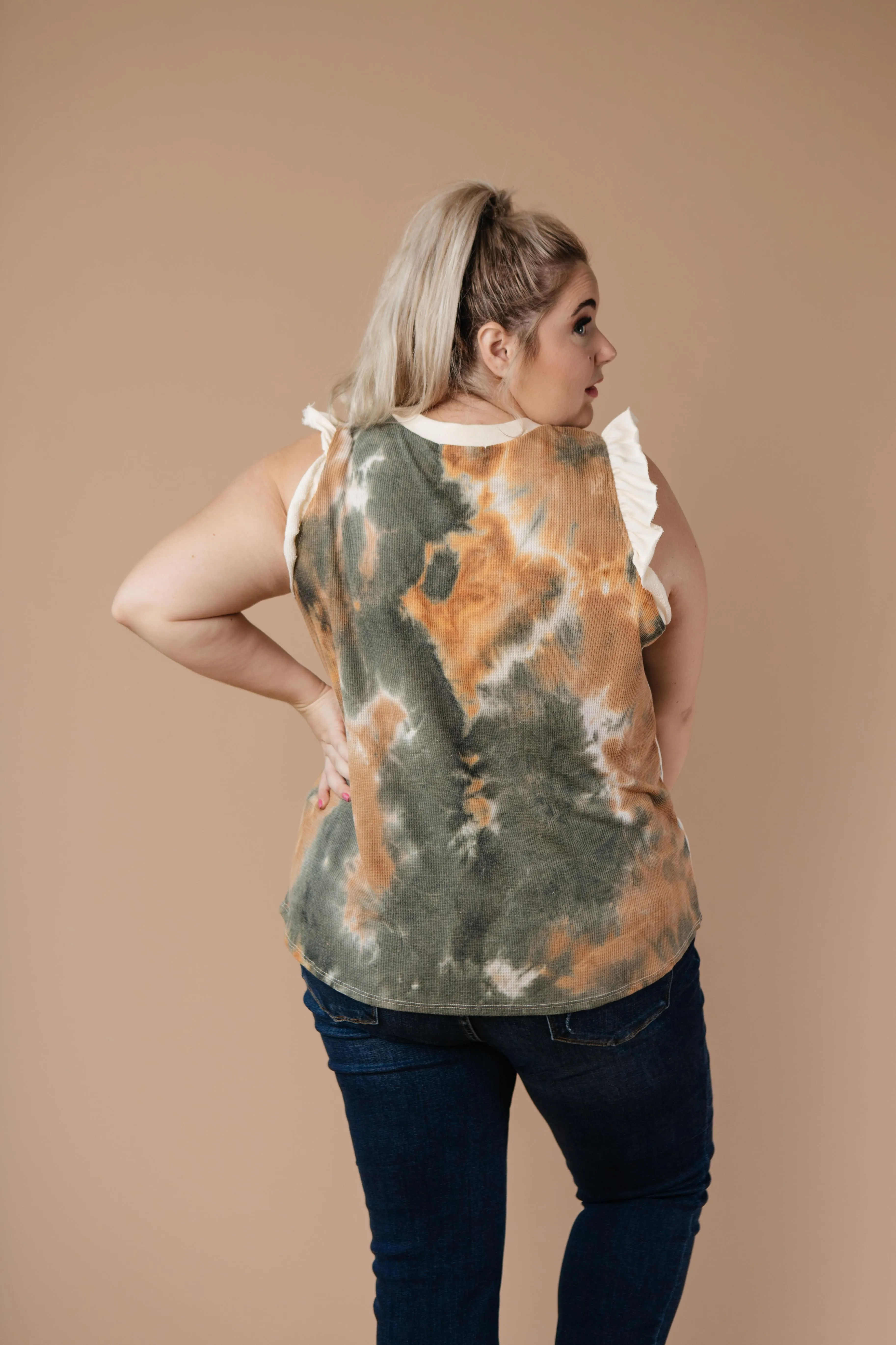 Falling Leaves Textured Tie Dye Top - On Hand