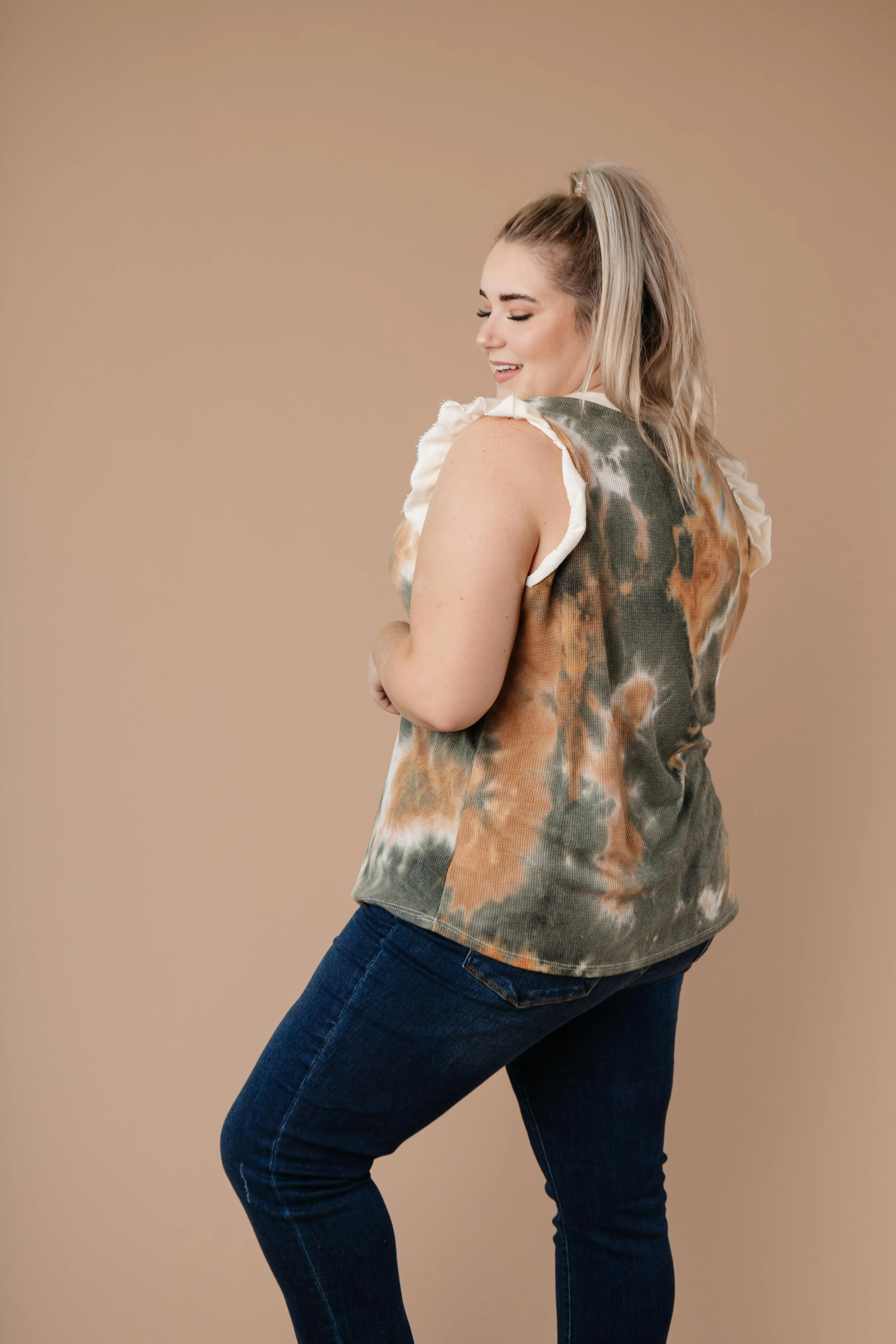 Falling Leaves Textured Tie Dye Top - On Hand