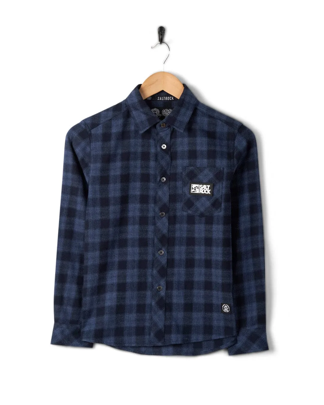 Farrow - Kids Long Sleeve Shirt - Blue Check