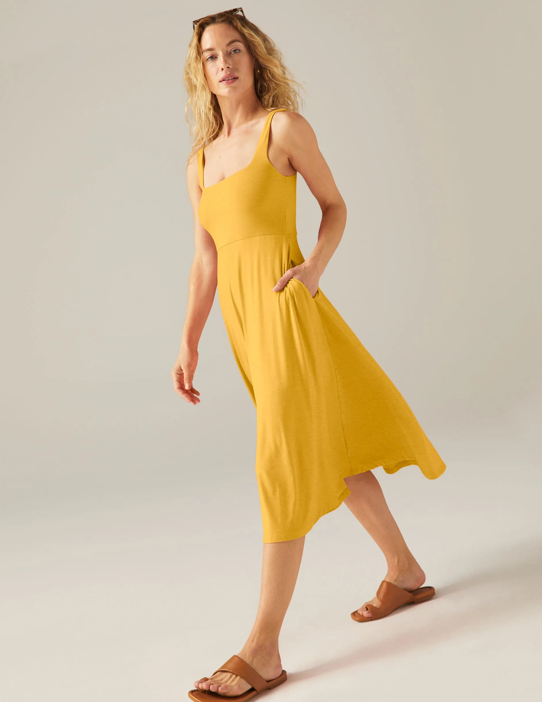 Featherweight At The Ready Square Neck Dress