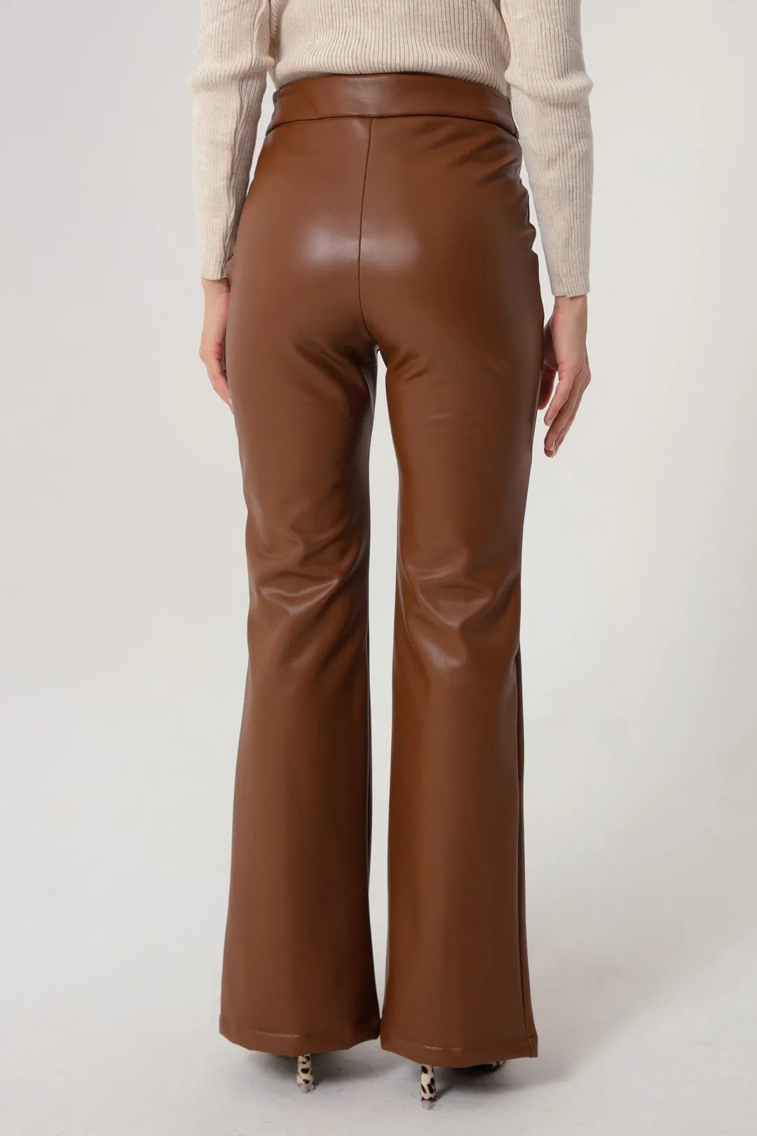 Female Slit Leather Pants