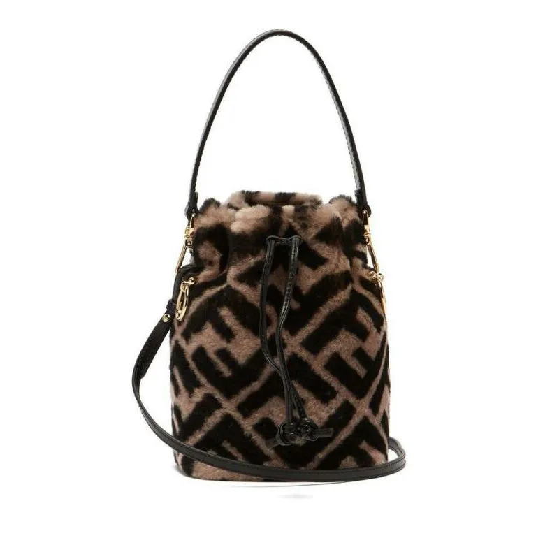 Fendi Bucket Mon Trésor Mini Leather-trimme