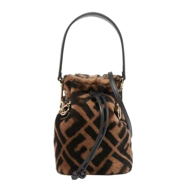 Fendi Bucket Mon Trésor Mini Leather-trimme