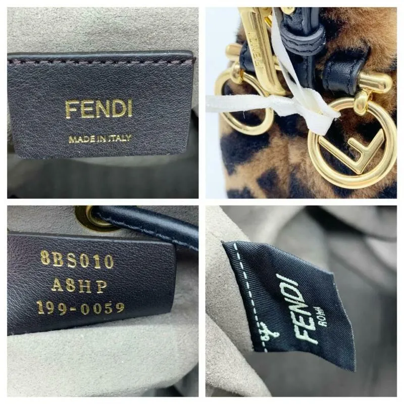 Fendi Bucket Mon Trésor Mini Leather-trimme