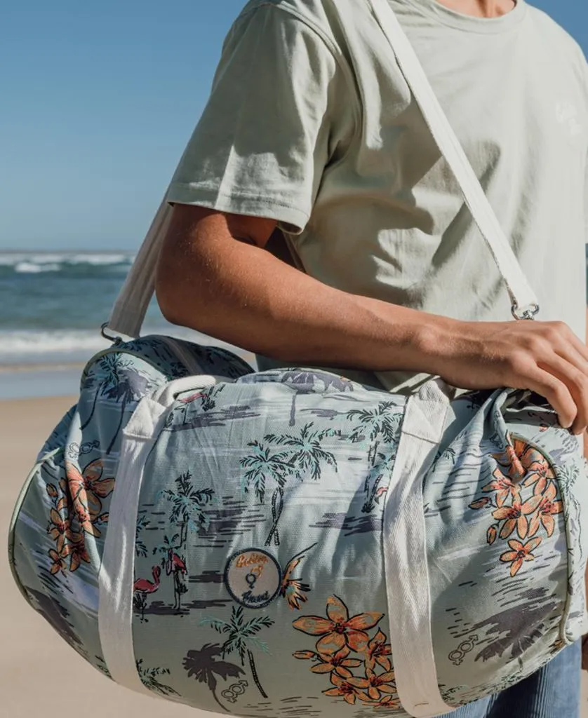 Flamingos Canvas Roll Bag | Sage