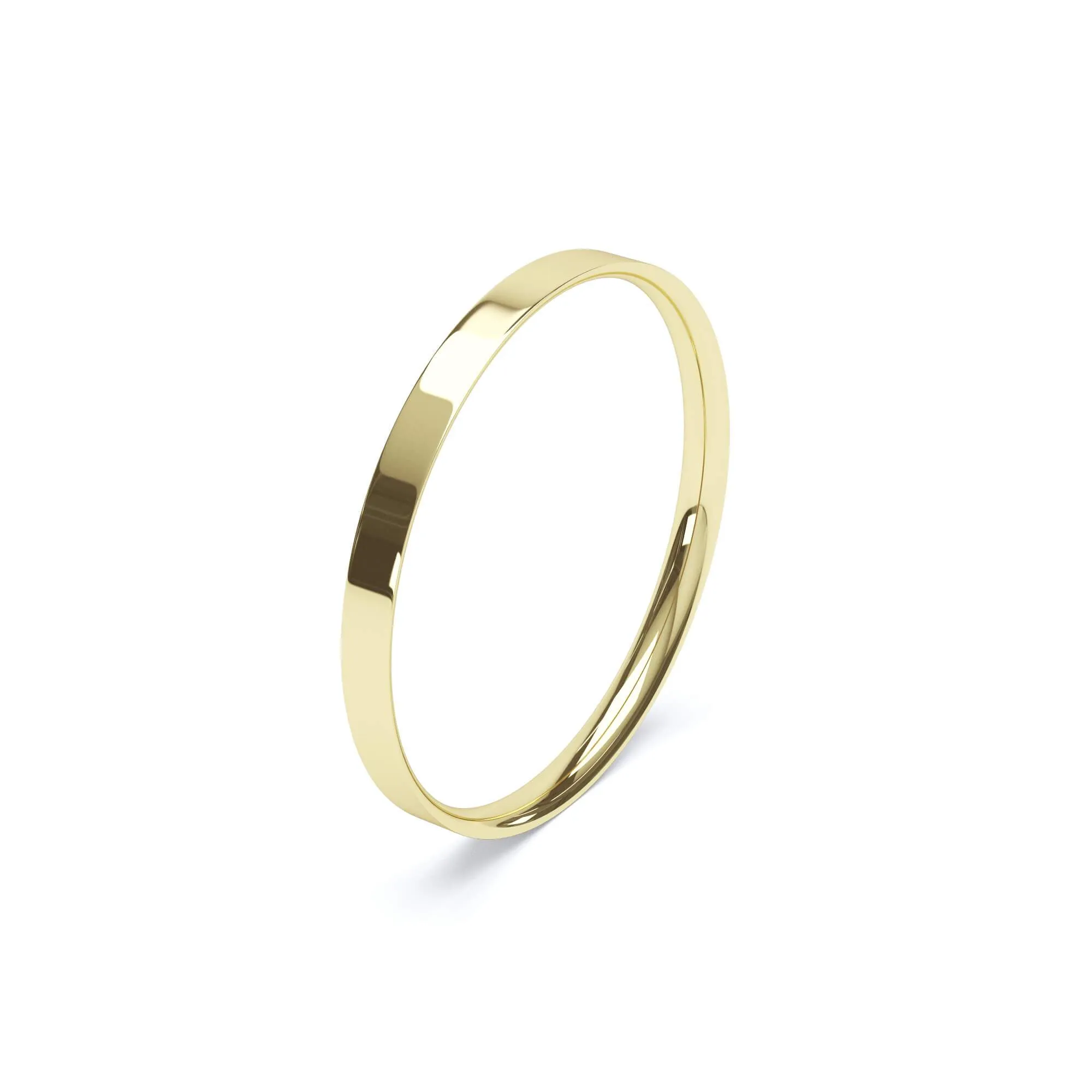 - Flat Court Profile Plain Wedding Ring 9k Yellow Gold